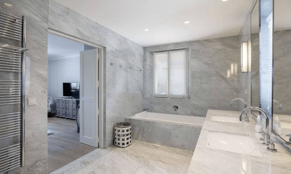 Minimalist bathroom with premium fixtures